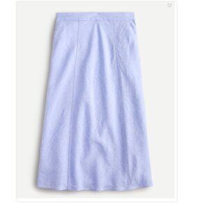 J Crew Linen Baird McNutt Irish Linen Slip Skirt in Blue Chambray Size 4